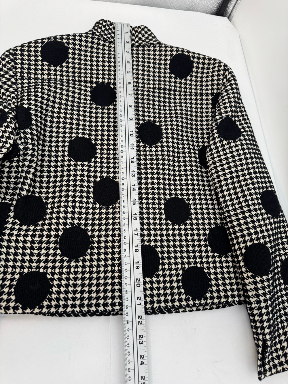 Akris Punto Sz 6 Blazer & Sz 8 Dress Black & White Dotes Houndstooth Wool Blend - Picture 15 of 16